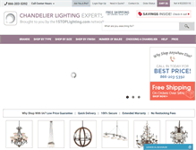 Tablet Screenshot of chandelierlightingexperts.com